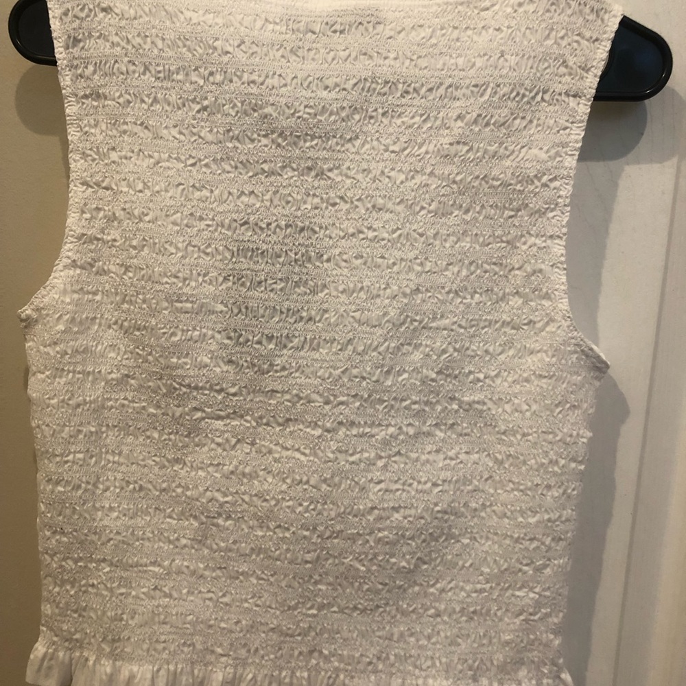 Smocked white everlane tank top